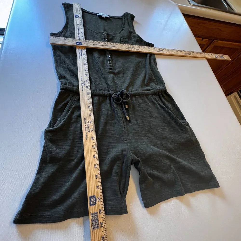 Jones New York Sport Shorts Romper Womens Petite Large Forest Green Pockets - Picture 4 of 11
